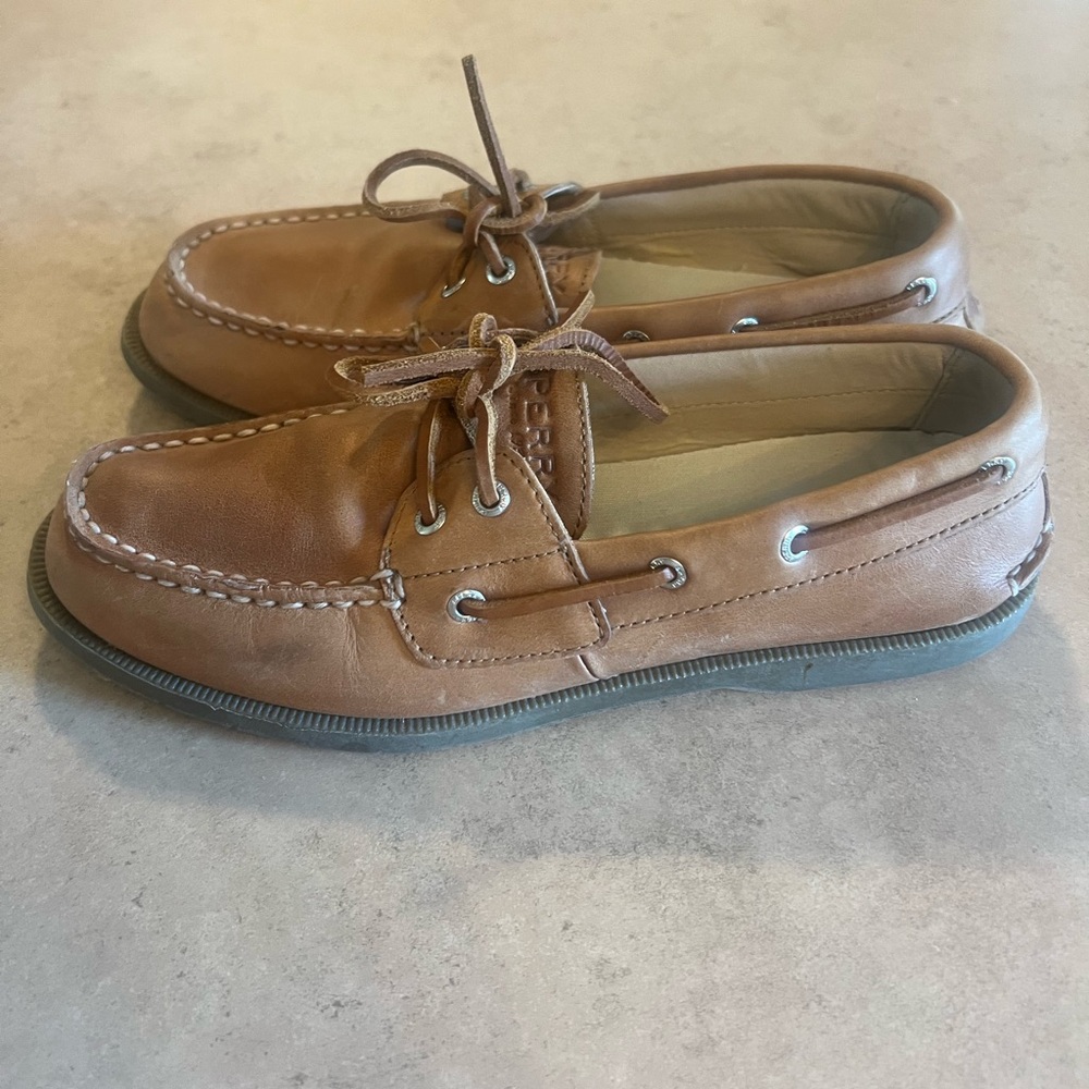 Women's Brown Leather Boat Shoes - Classic Lace-Up - Picture 5 of 7